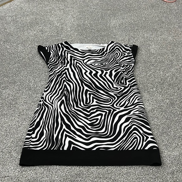 Chico's Black and White Zebra Print Midi Dress - Picture 1 of 1